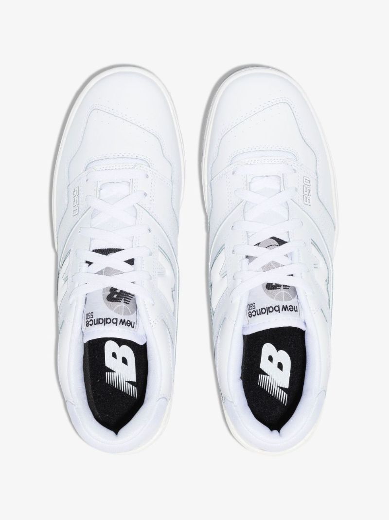 White Bb550 Low Top Leather Sneakers