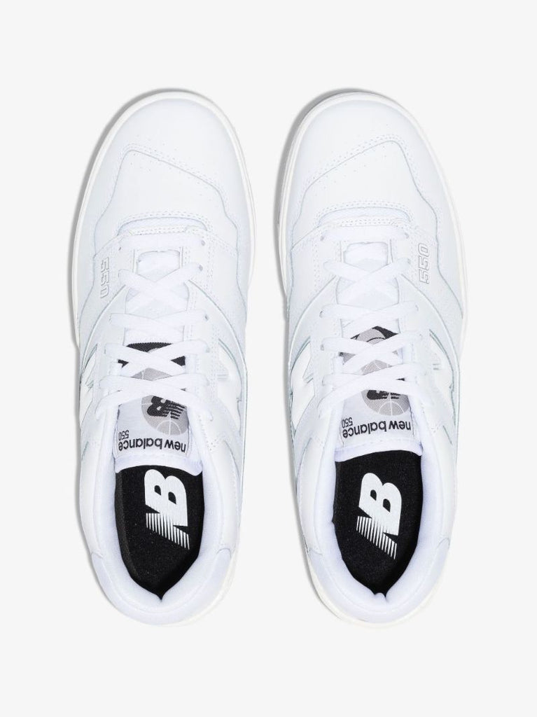 White Bb550 Low Top Leather Sneakers