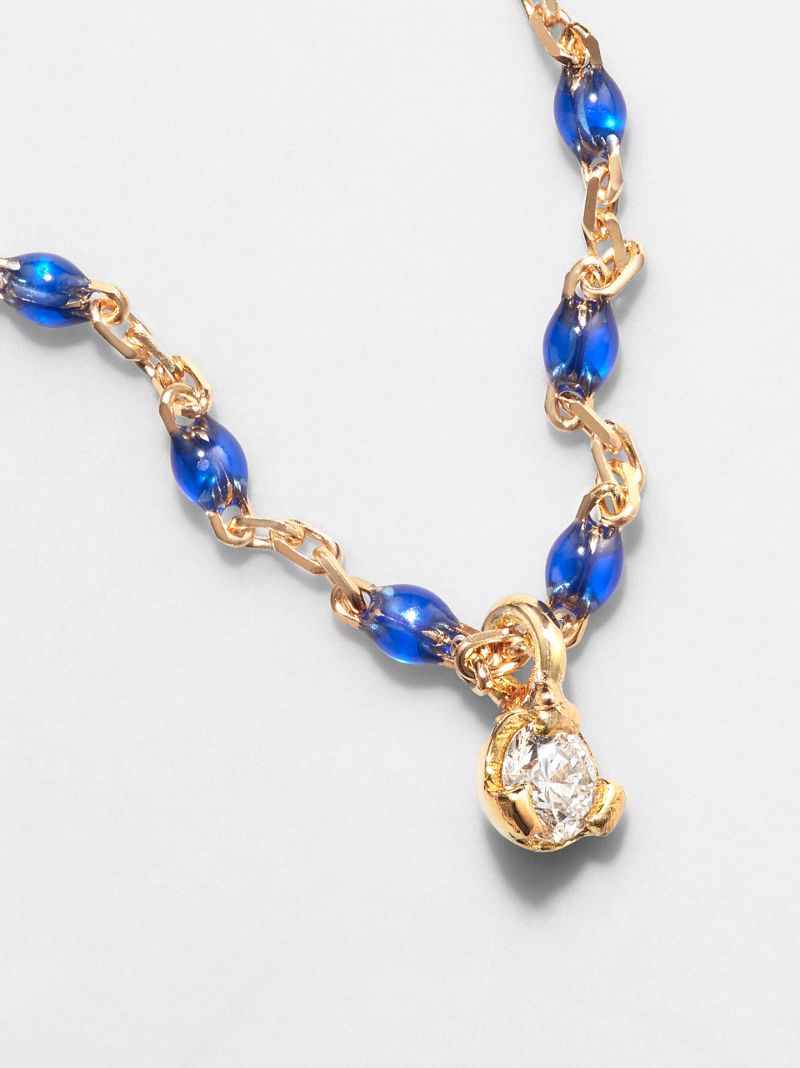 18k Yellow Gold Mini Gigi 17 Cm Beaded Diamond Bracelet