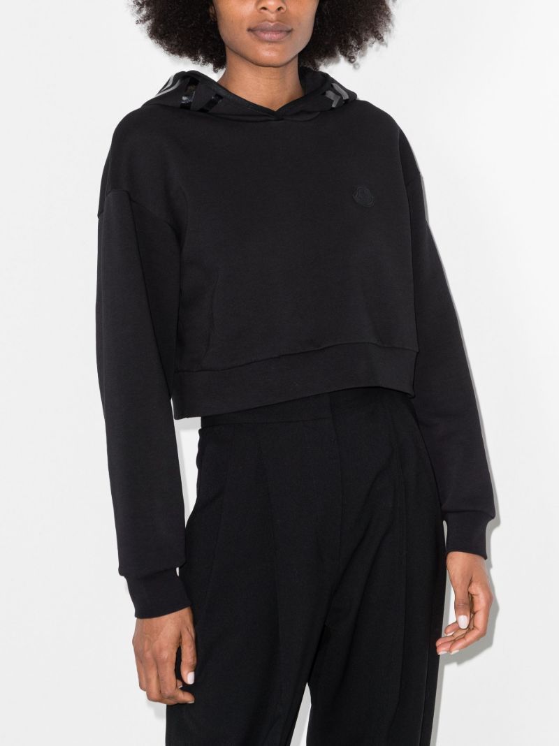 Cropped Logo Print Hoodie