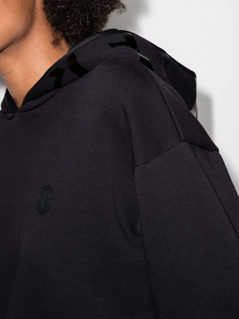 Cropped Logo Print Hoodie