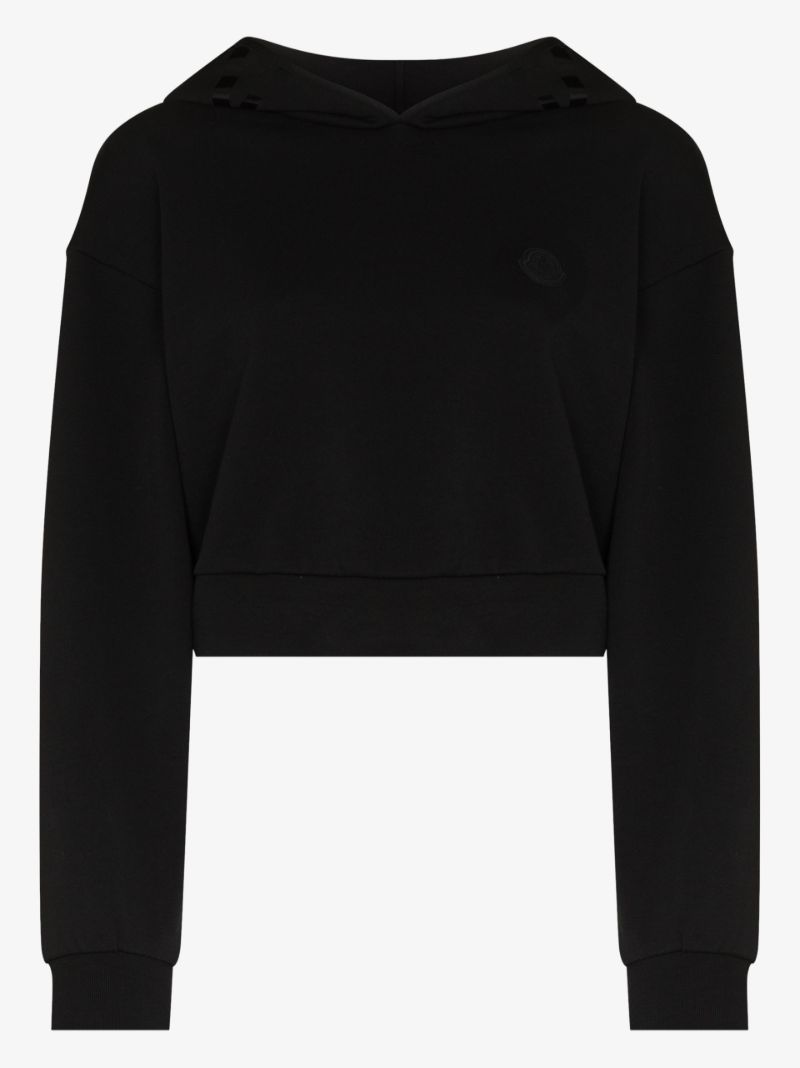 Cropped Logo Print Hoodie