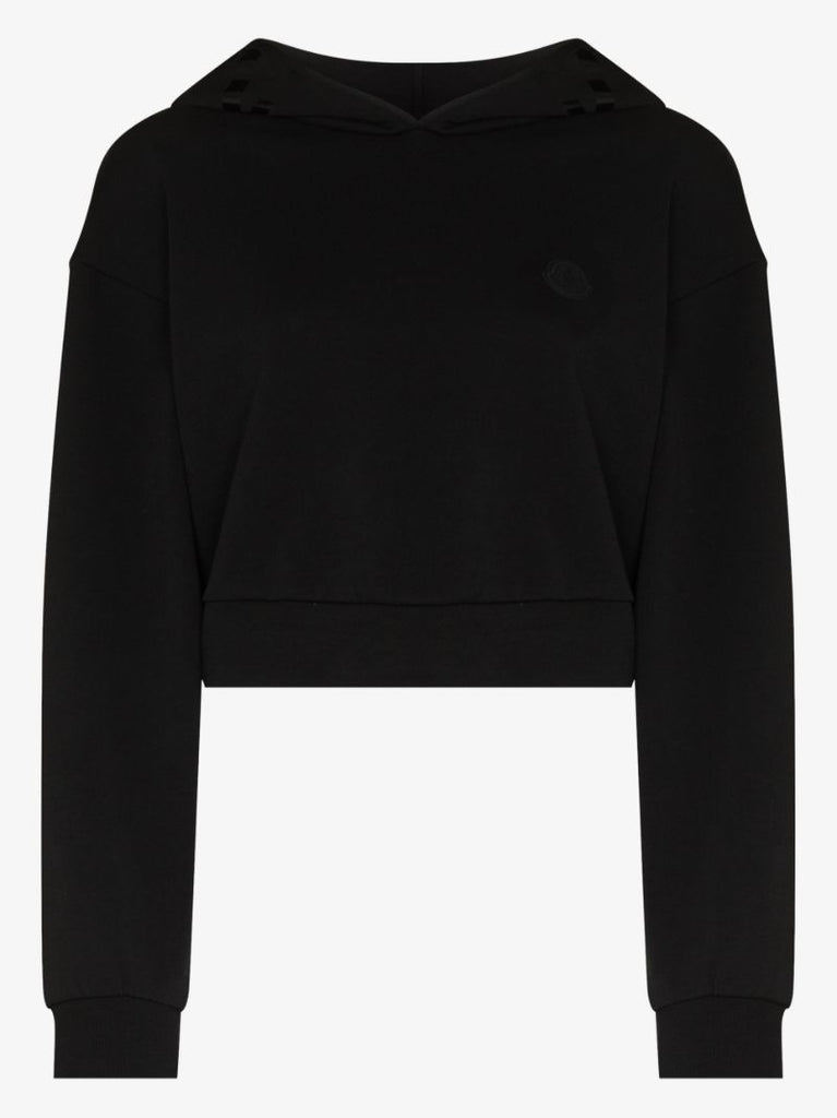 Cropped Logo Print Hoodie