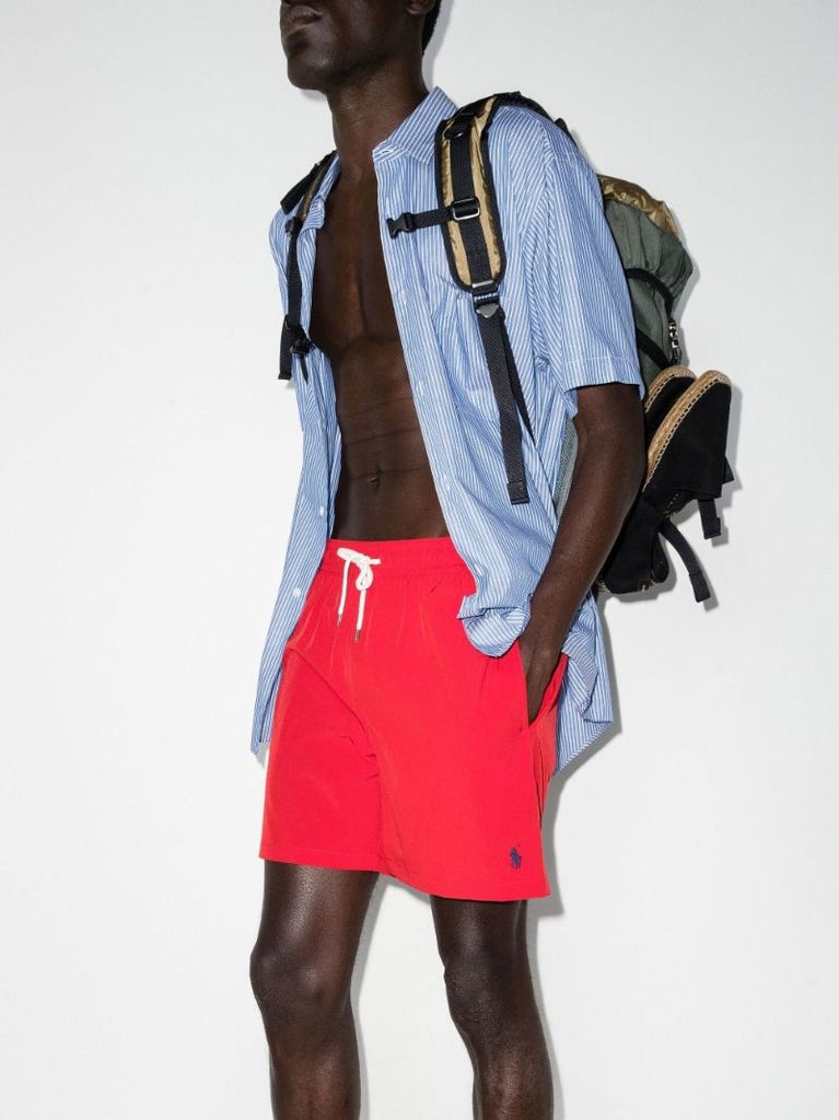Red Logo Swim Shorts