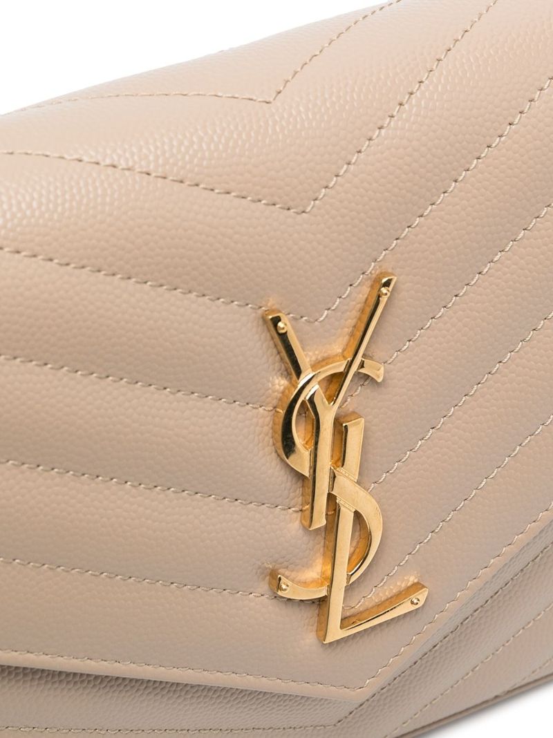 Neutral Cassandre Leather Chain Wallet