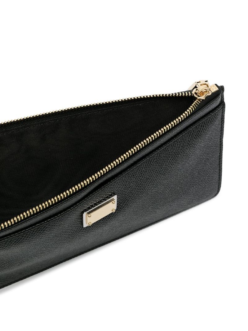 Black Logo Plaque Leather Card Holder