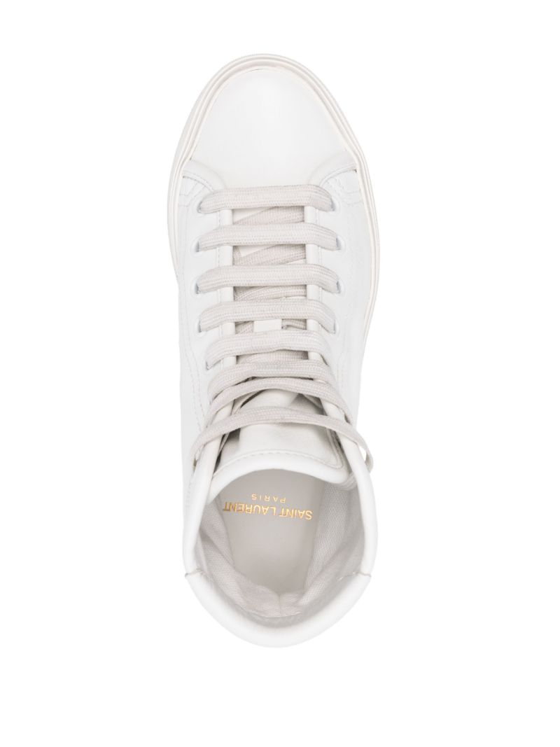 White Malibu High-top Leather Sneakers
