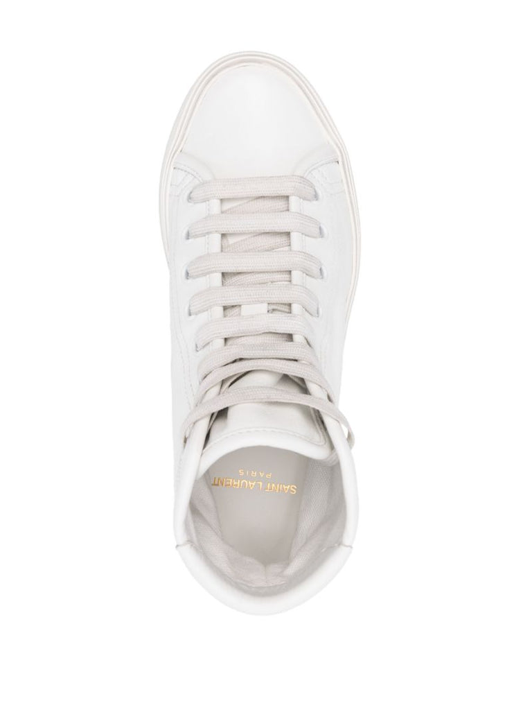 White Malibu High-top Leather Sneakers