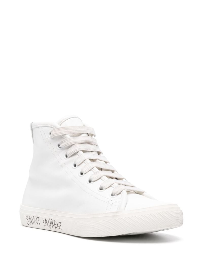 White Malibu High-top Leather Sneakers