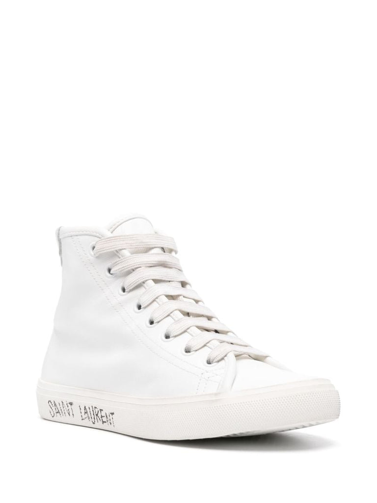 White Malibu High-top Leather Sneakers