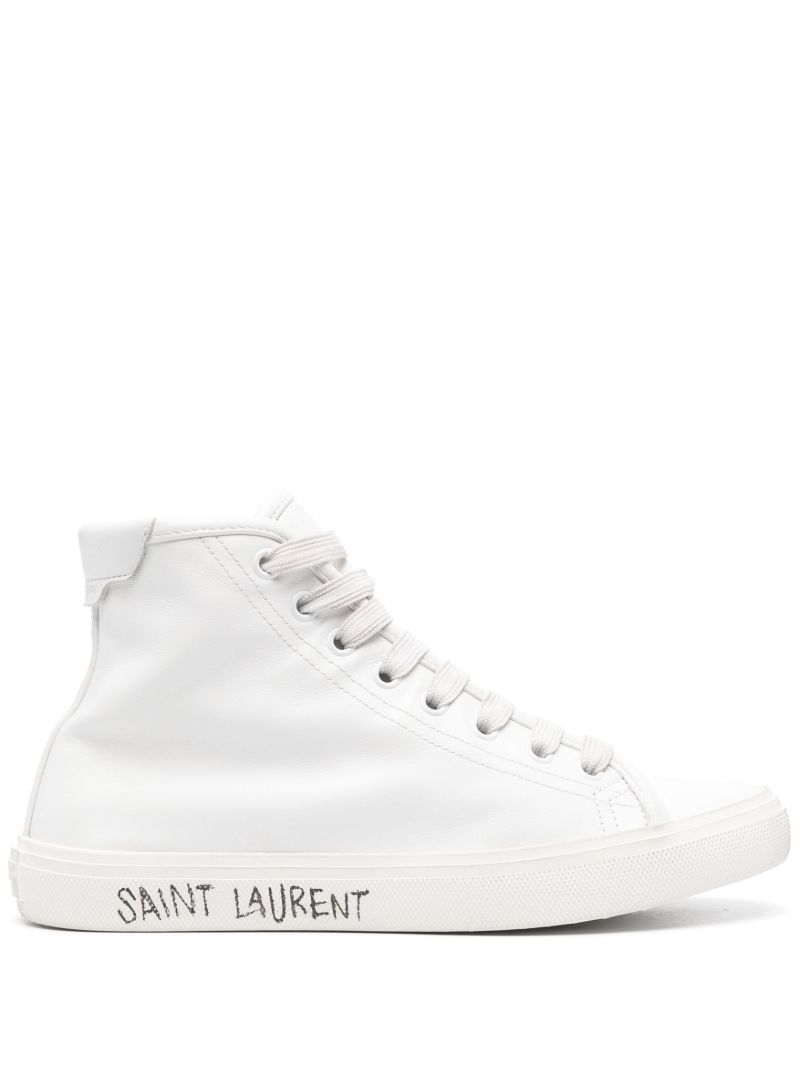 White Malibu High-top Leather Sneakers