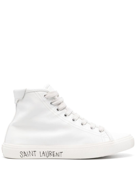 White Malibu High-top Leather Sneakers