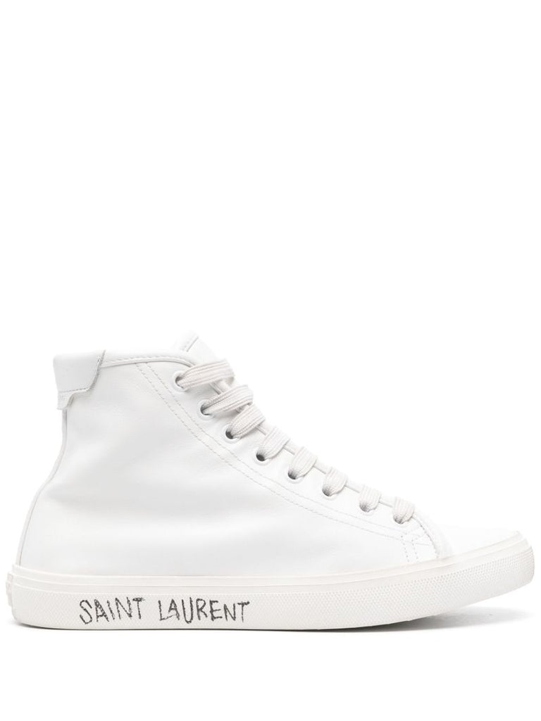 White Malibu High-top Leather Sneakers