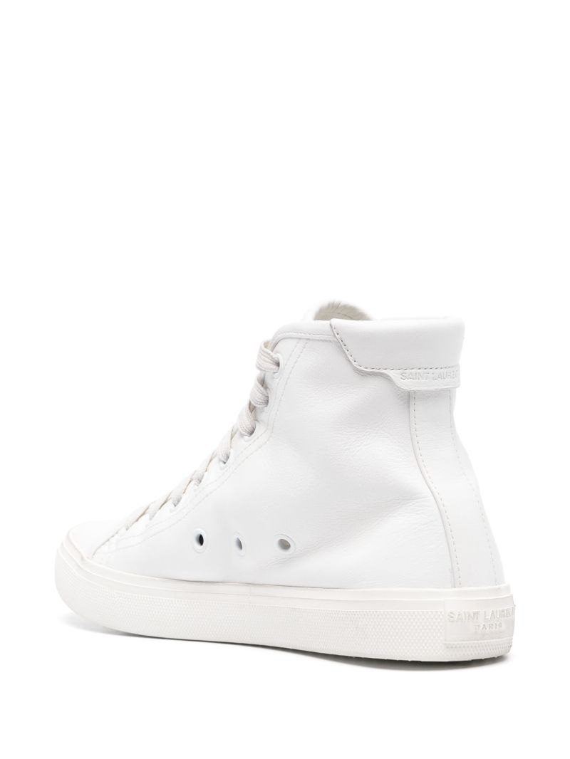 White Malibu High-top Leather Sneakers