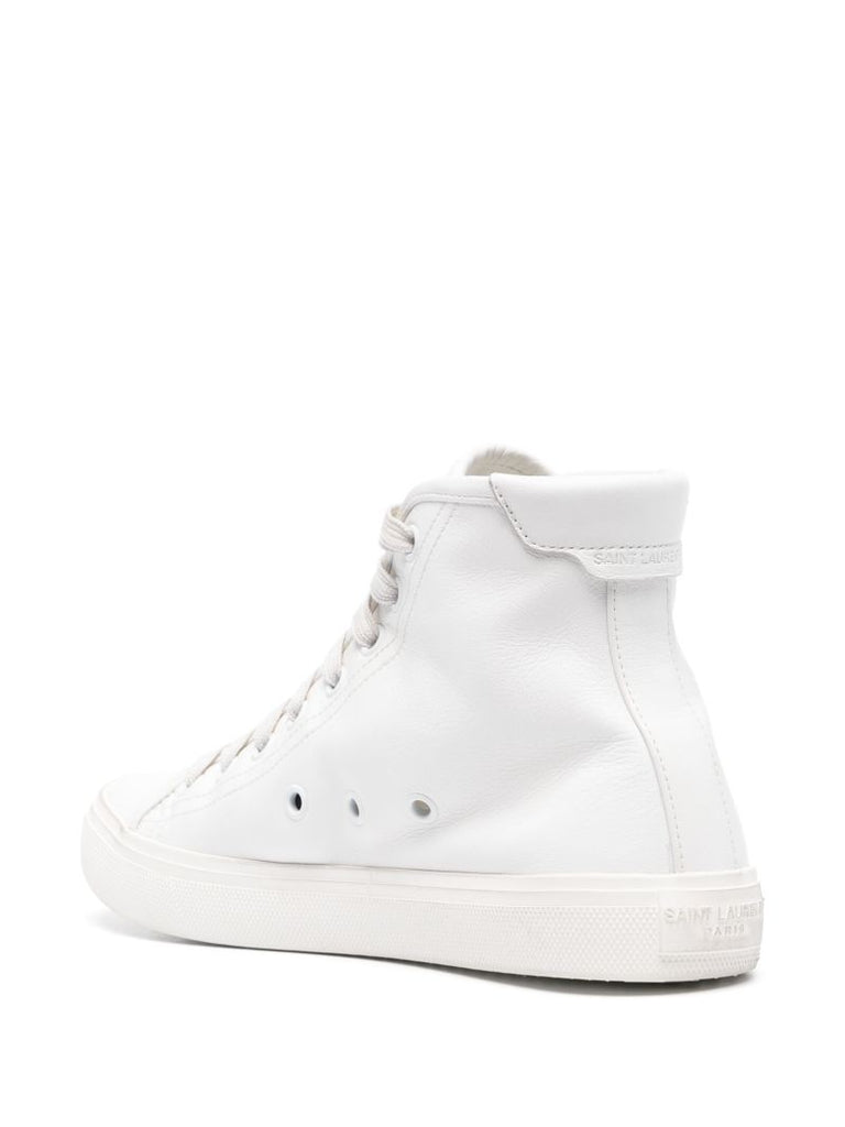 White Malibu High-top Leather Sneakers