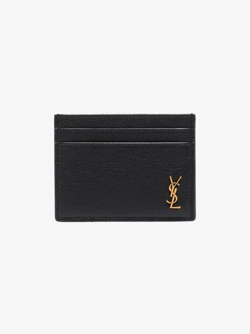 Black Tiny Monogram Leather Card Holder