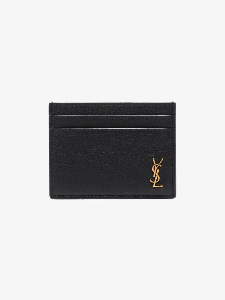 Black Tiny Monogram Leather Card Holder