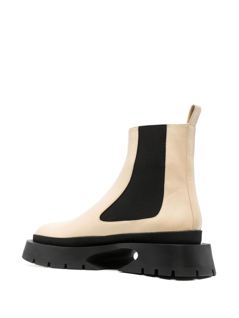 Neutral Leather Chelsea Ankle Boots