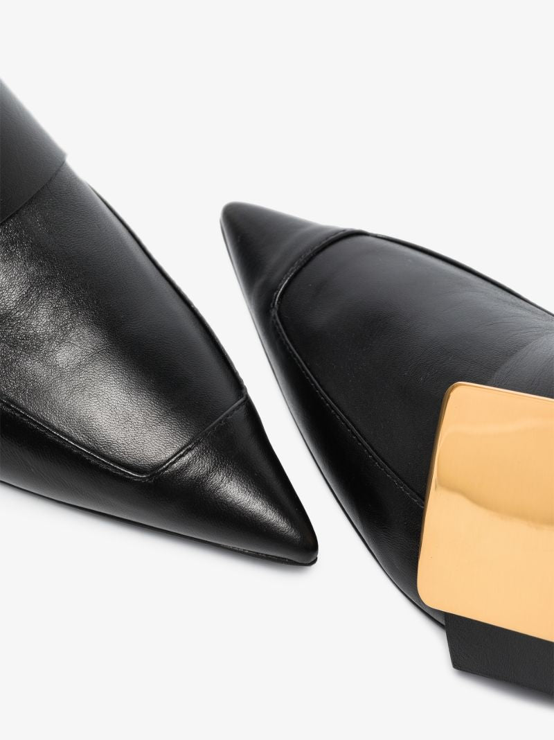 Black Buckled Leather Ankle Boots