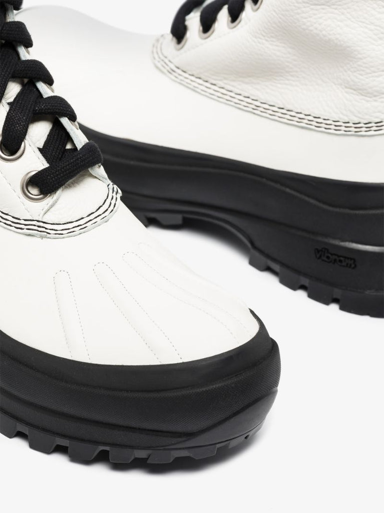 White Chunky Leather Boots