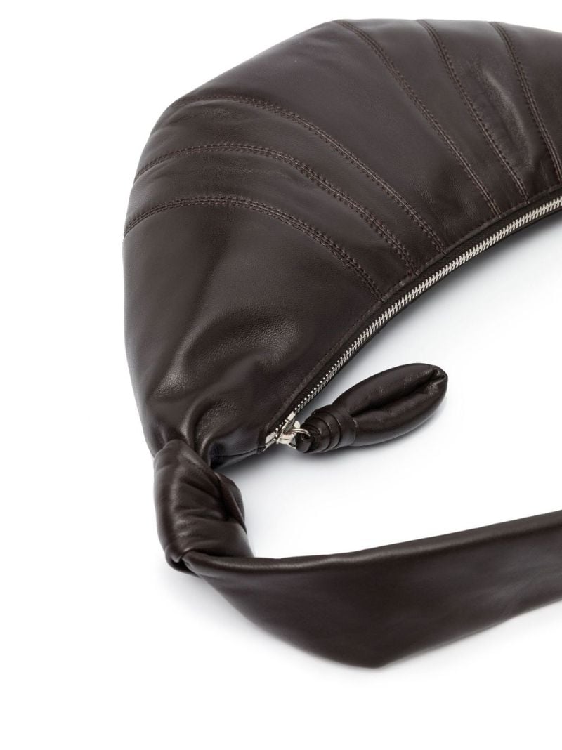 Brown Small Croissant Leather Messenger Bag