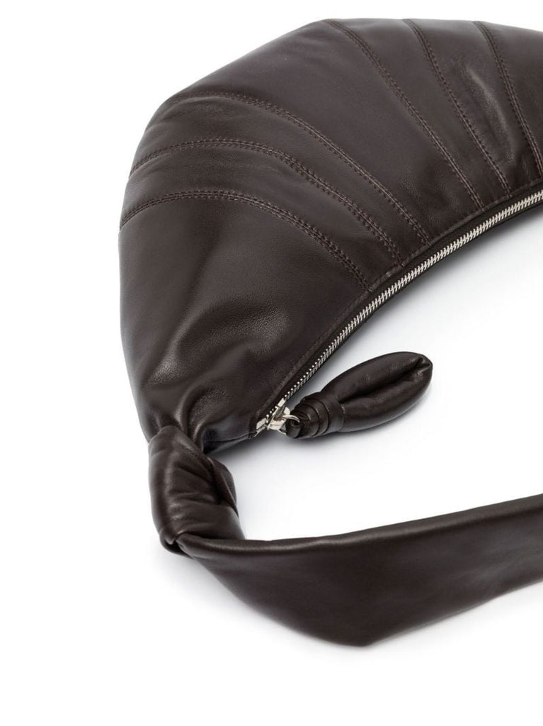 Brown Small Croissant Leather Messenger Bag