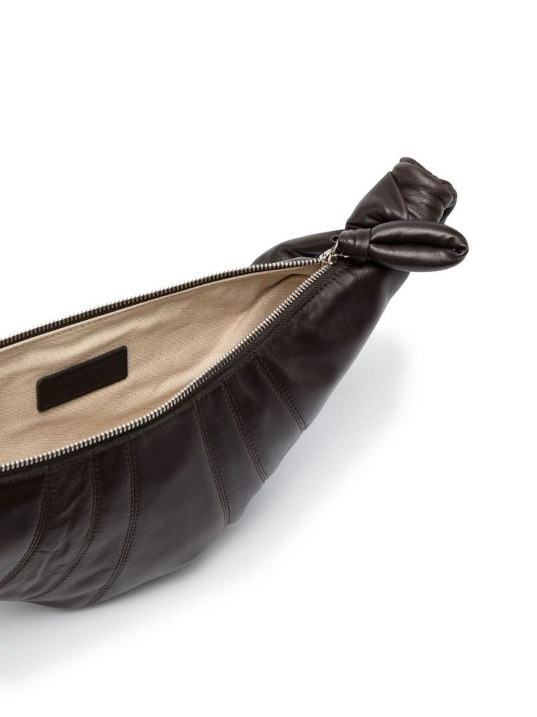Brown Small Croissant Leather Messenger Bag