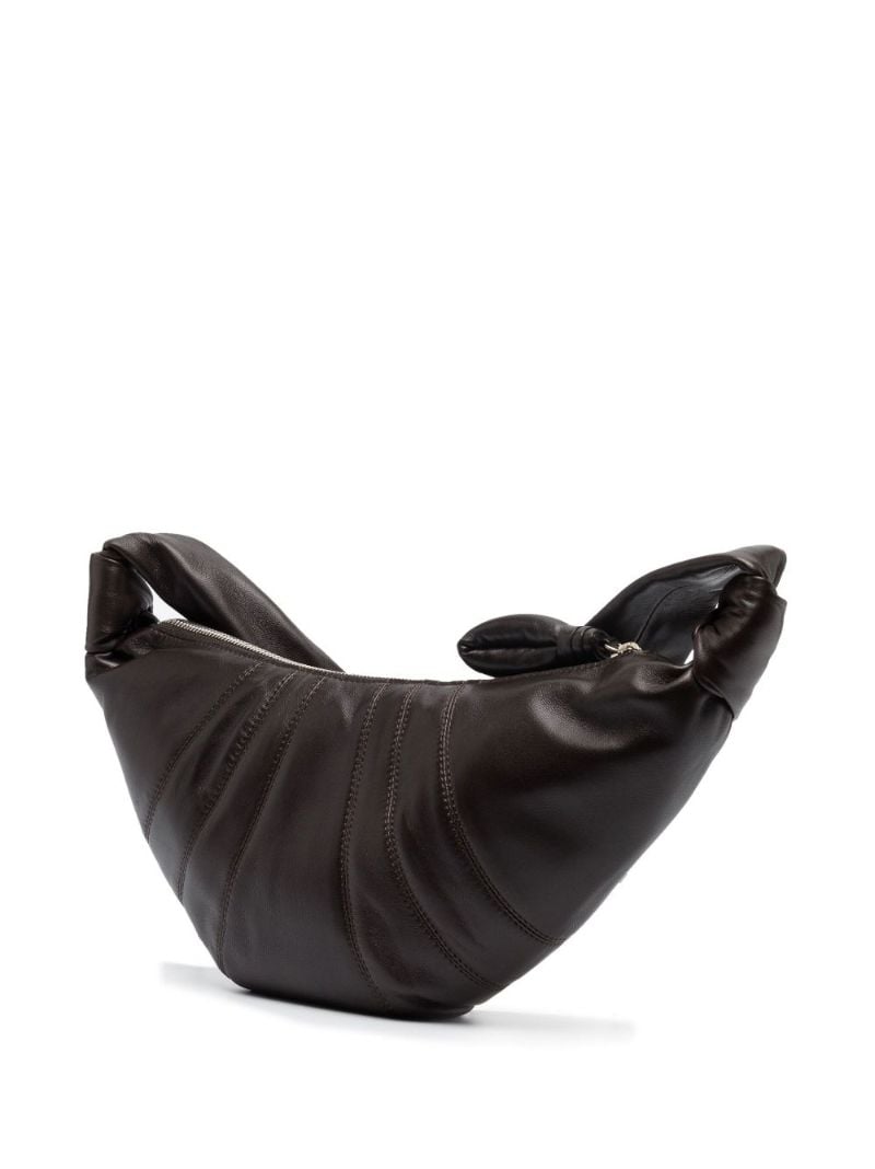 Brown Small Croissant Leather Messenger Bag
