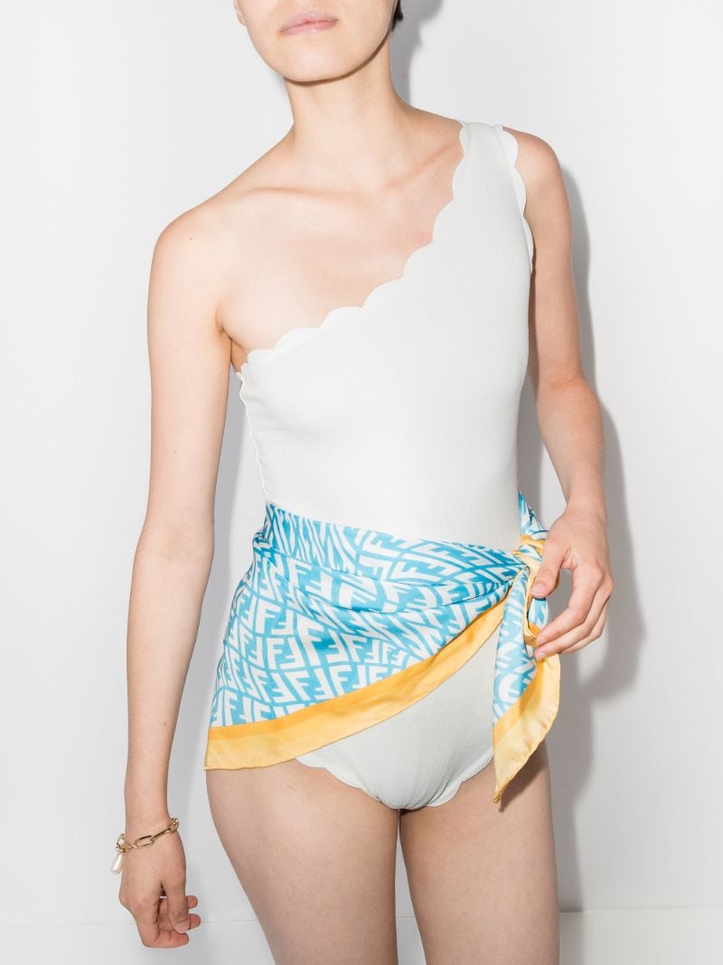 Santa Barbara Scalloped Asymmetric Swimsuit