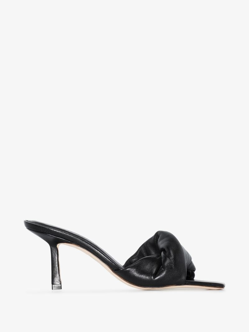 Black Twist Front 75 Leather Sandals