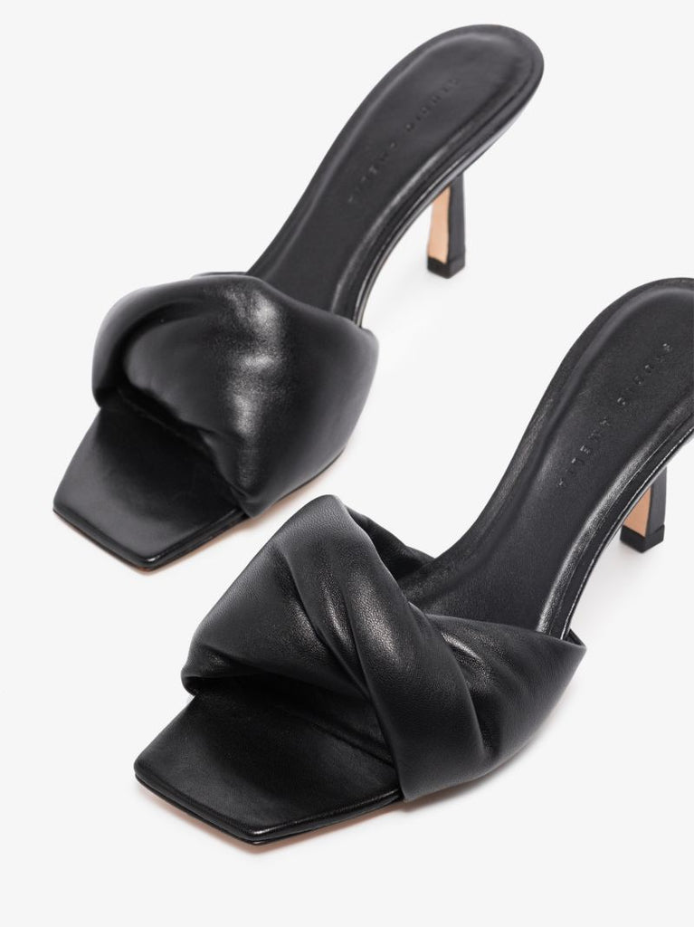 Black Twist Front 75 Leather Sandals