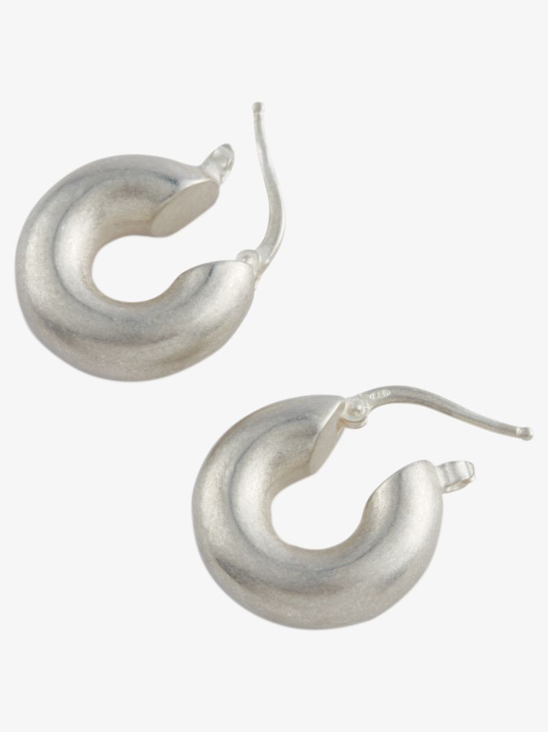 Silver Tone Mini Classic Hoop Earrings