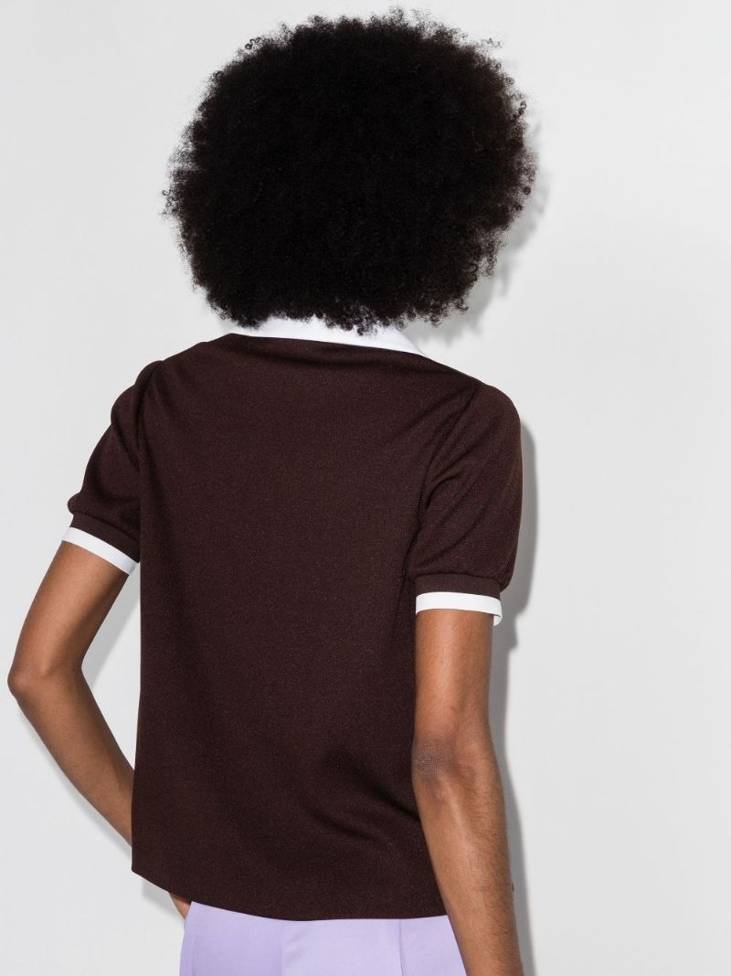 Contrast Collar Cotton Polo Shirt