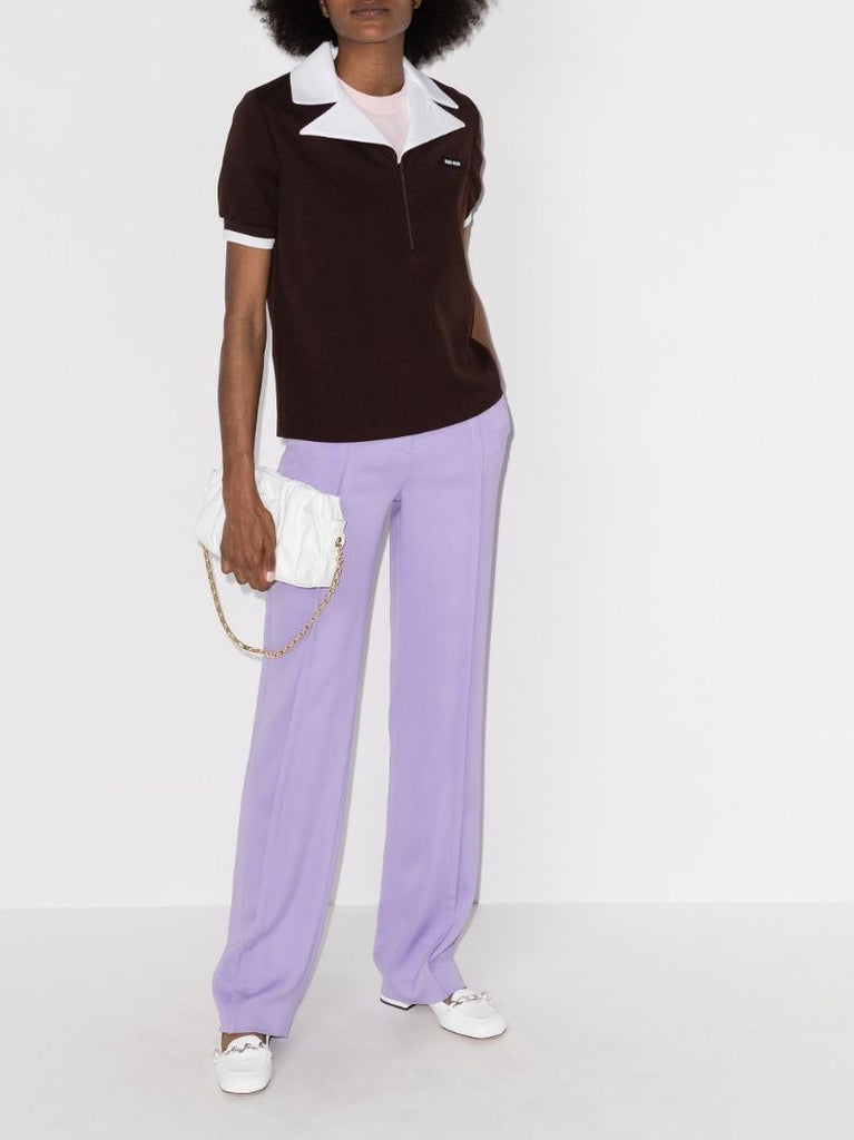 Contrast Collar Cotton Polo Shirt