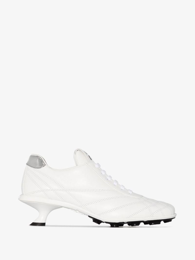 White 55 Leather Sneaker Pumps