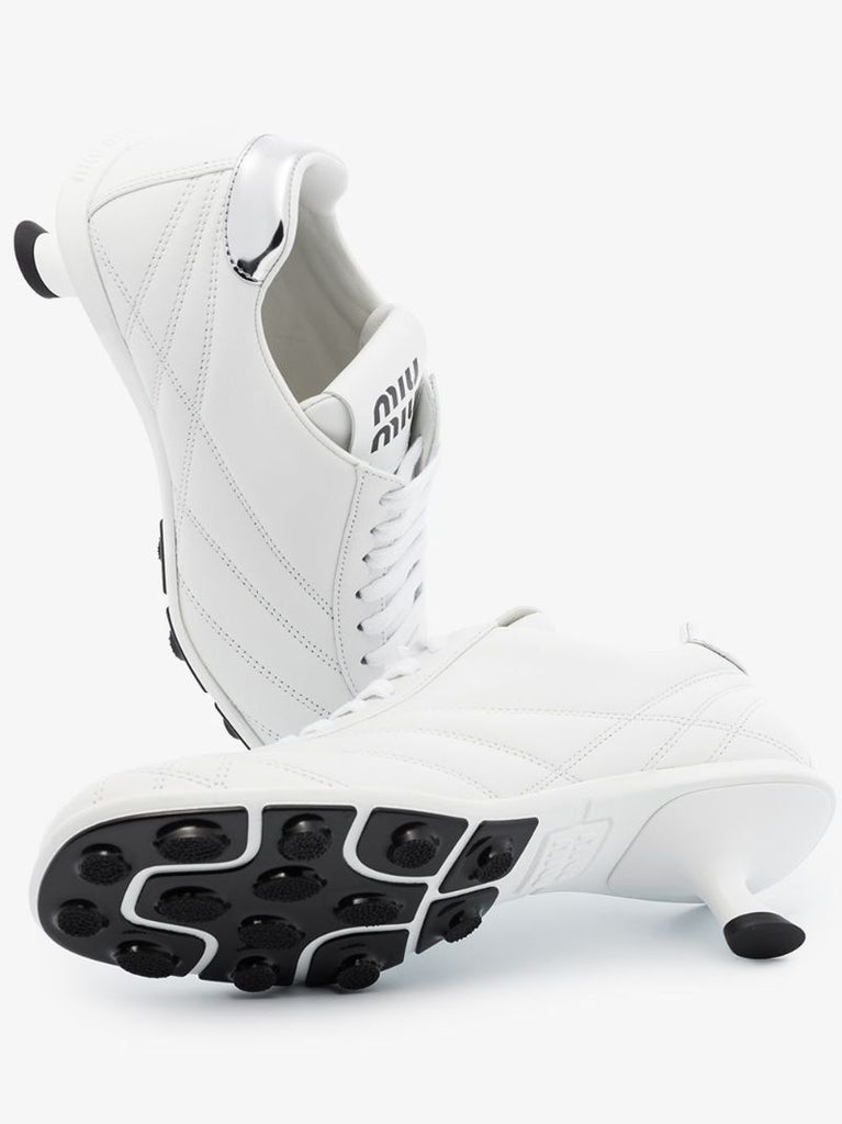 White 55 Leather Sneaker Pumps