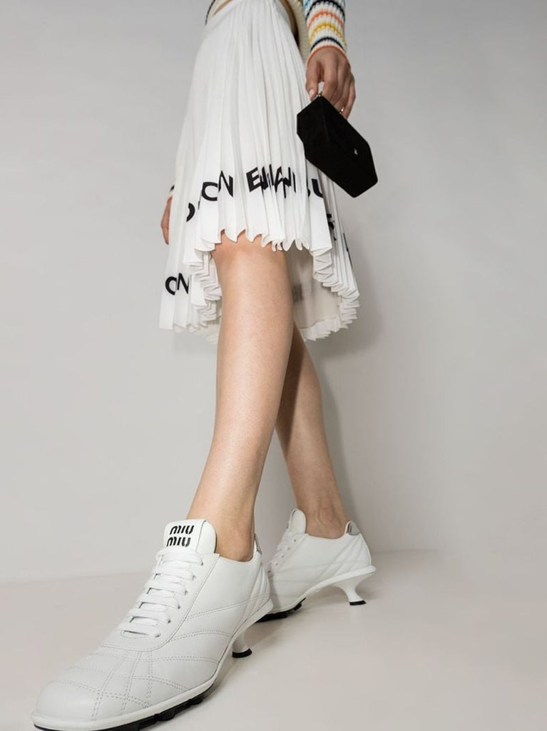 White 55 Leather Sneaker Pumps