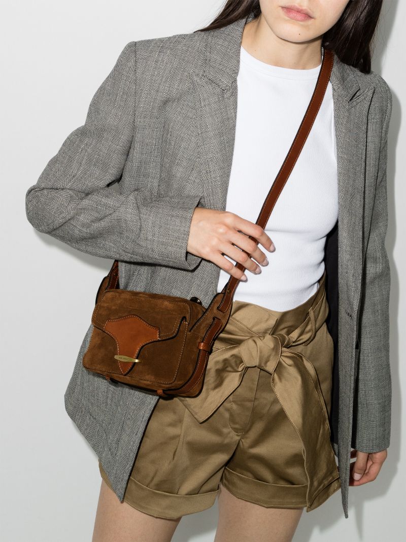 Brown Wasy Suede Cross Body Bag