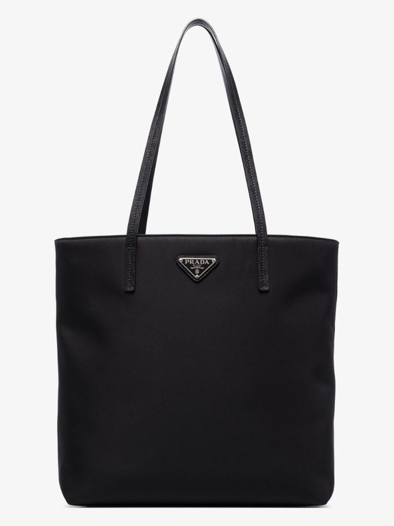Black Shopping Leather Tote Bag