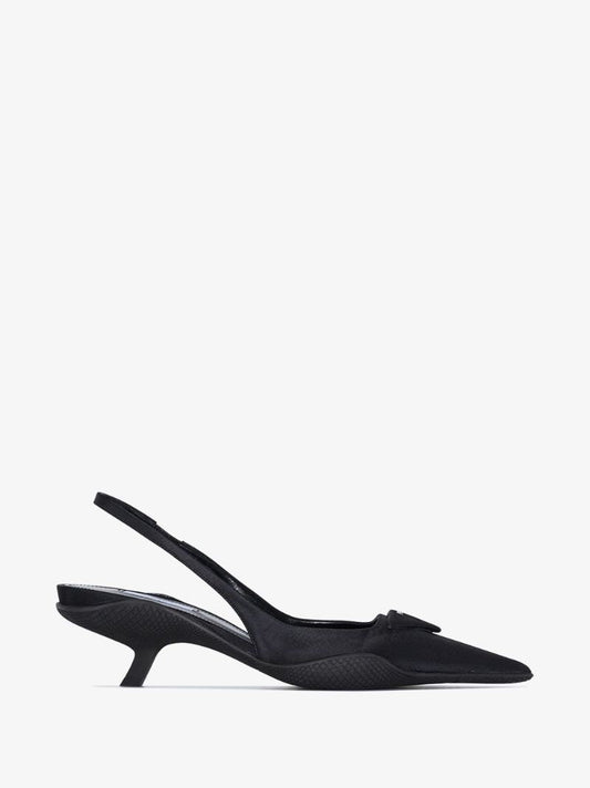 Black 30 Slingback Leather Pumps