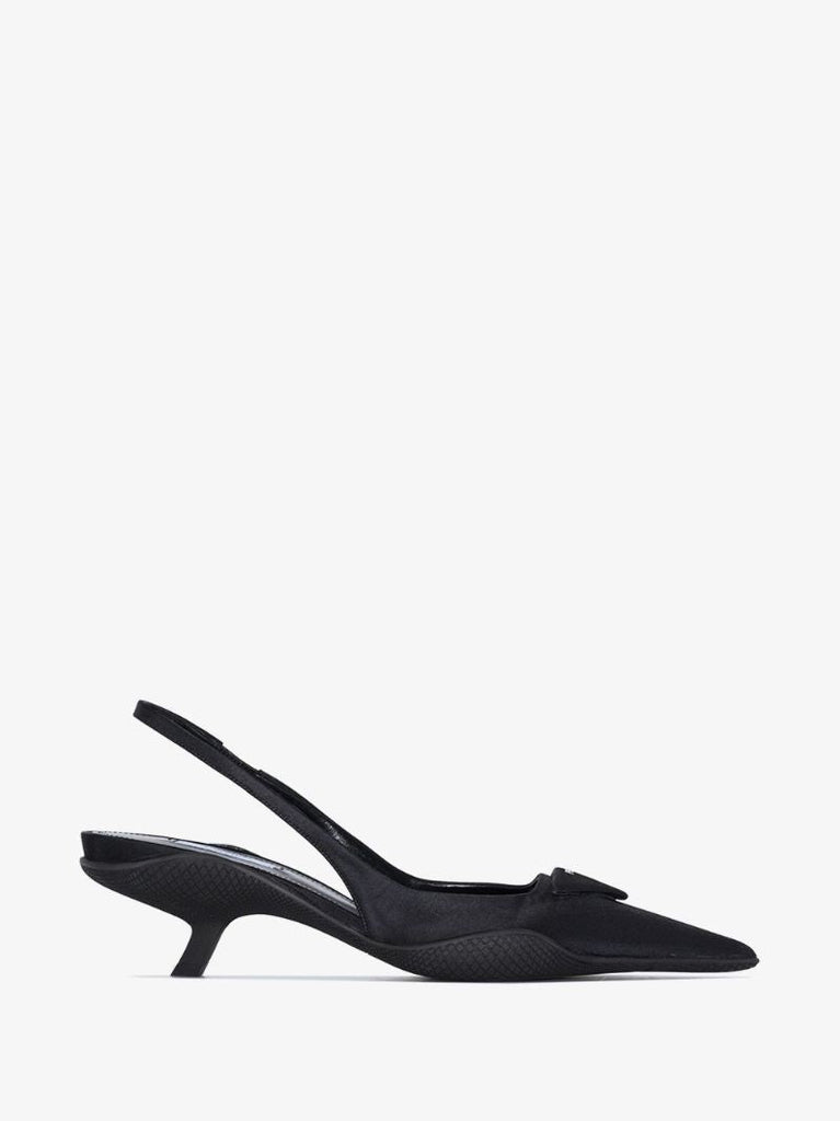 Black 30 Slingback Leather Pumps