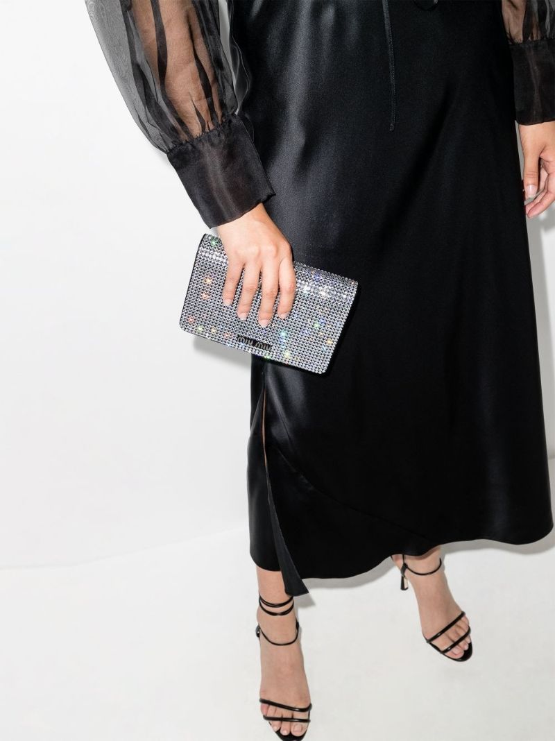 Black and Silver Starlight Embellished Clutch Bag