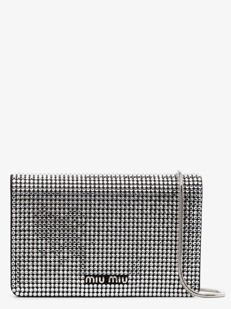 Black and Silver Starlight Embellished Clutch Bag