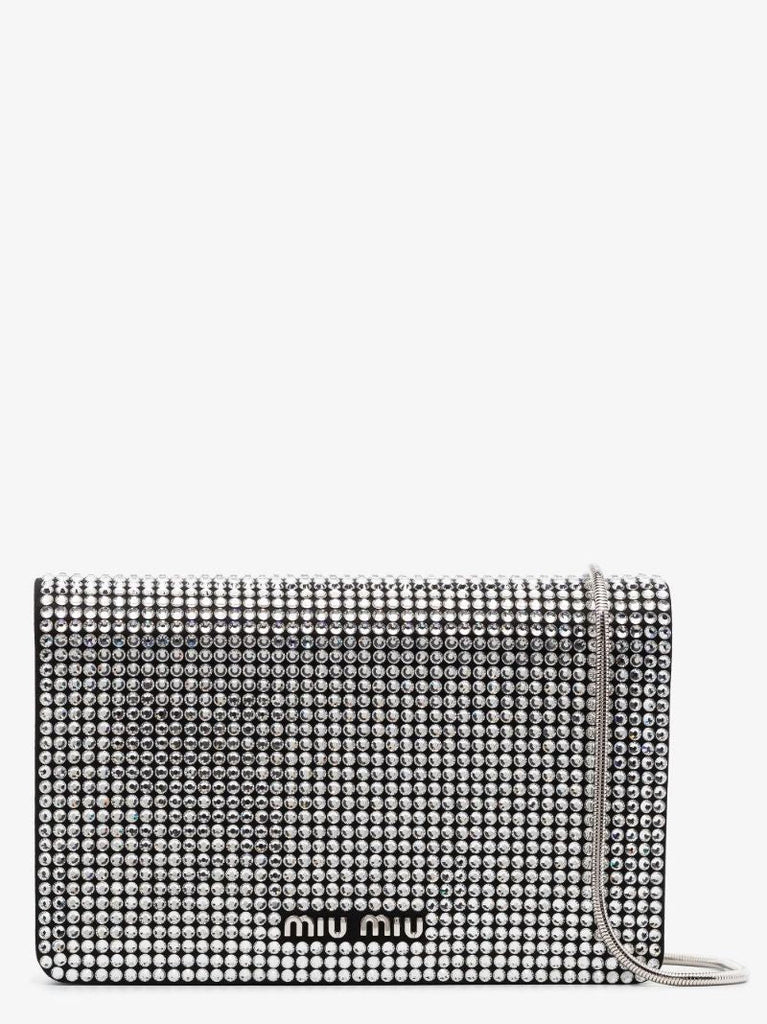 Black and Silver Starlight Embellished Clutch Bag