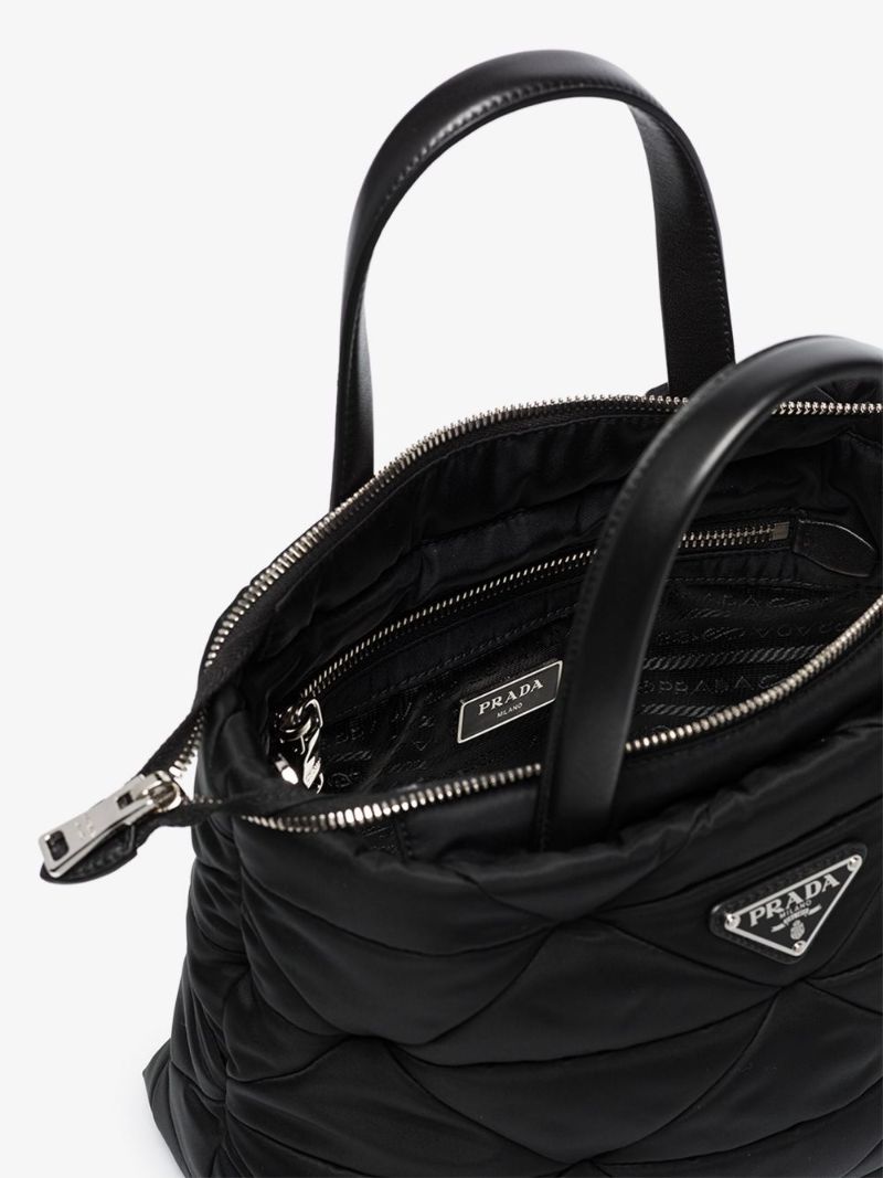 Logo-plaque Quilted Tote Bag