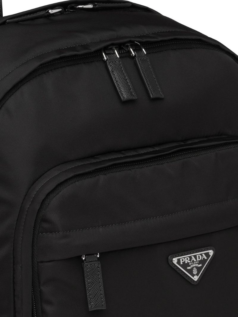 Black Re-nylon Logo Backpack