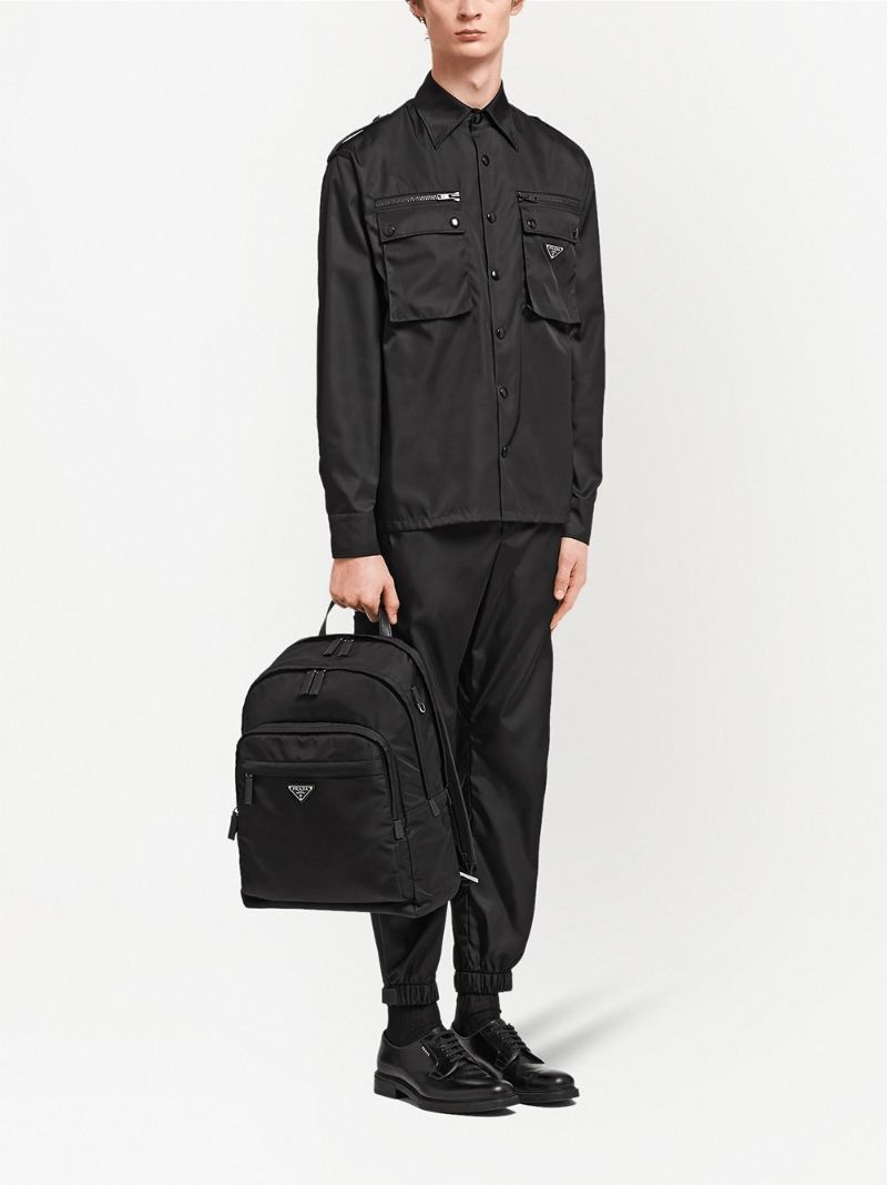 Black Re-nylon Logo Backpack