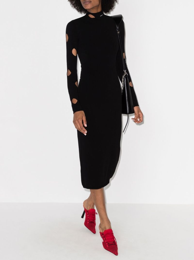 Cutout Knit Midi Dress