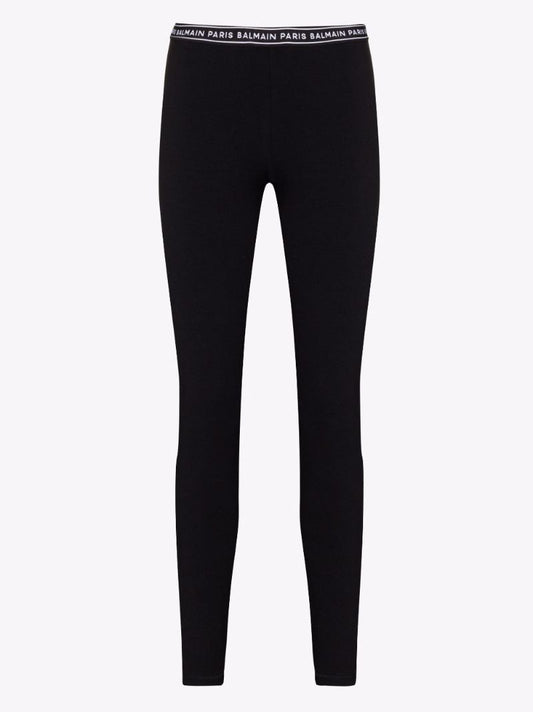 Black Logo Waistband Leggings