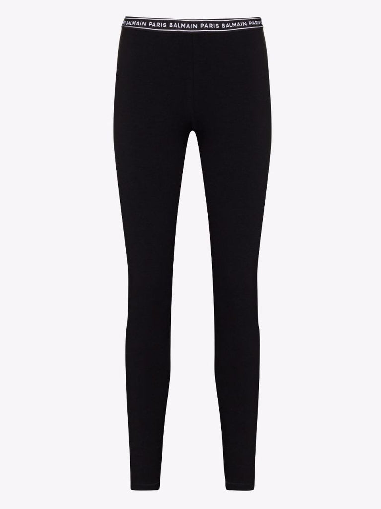 Black Logo Waistband Leggings